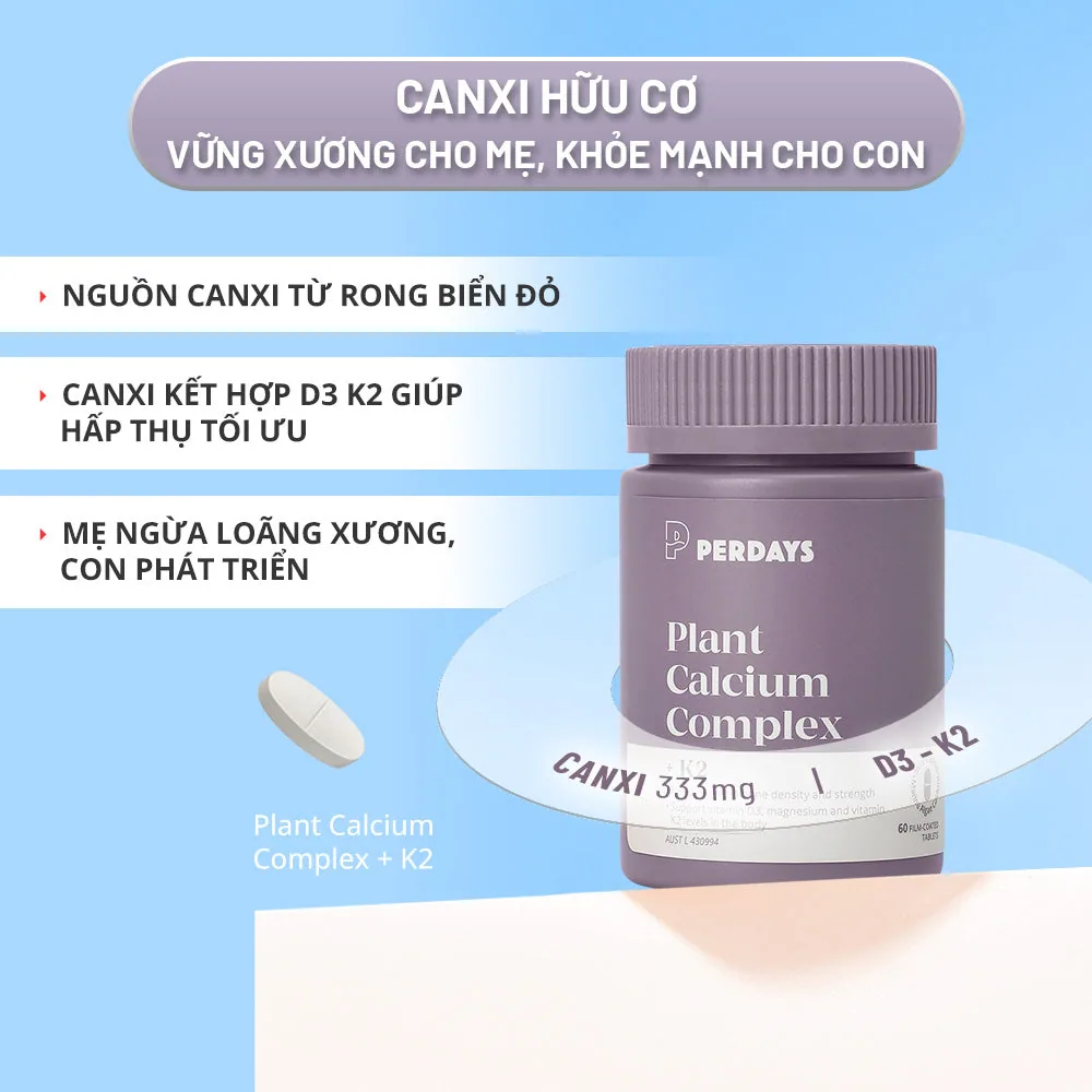 Canxi D3K2 cho bà bầu: Bí quyết hấp thu tối đa không lo táo