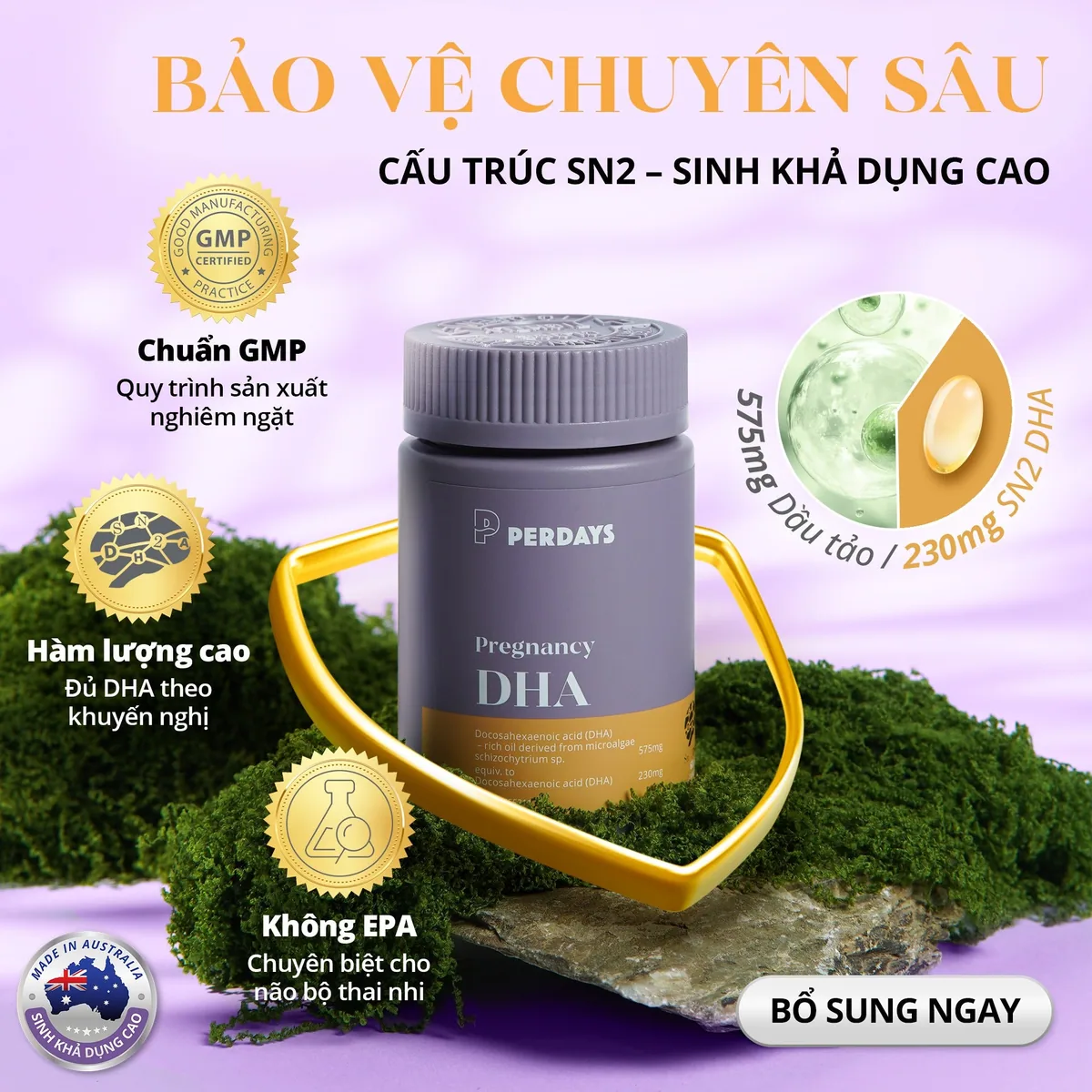 sn2 dha từ dầu tảo hỗ trợ não bộ thai nhi